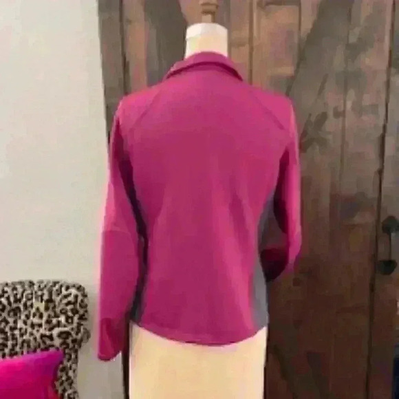 L.L.Bean  Zip Front Athletic Jacket, Fuchsia Color, Size XS PET - Picture 2 of 8